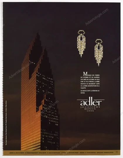 Adler Jewelry 1989 Print Ad - "Bank of America Building"