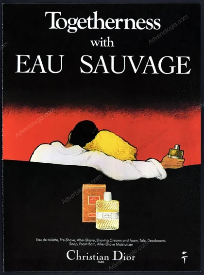 Eau Savage de Christian Dior Perfume 1979 Print Ad - René Gruau
