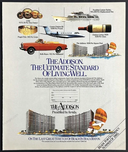 The Addison Hotel 1984 Print Ad