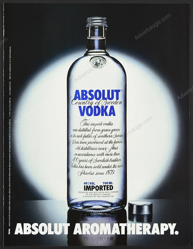 Absolut Vodka 2001 Print Ad - "Absolut Aromatherapy"