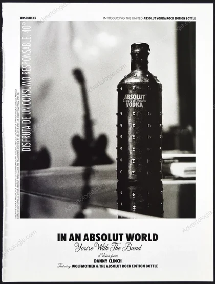 Absolut Vodka 2009 Print Ad - Rock Edition Bottle