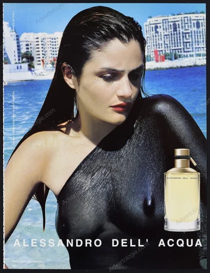 Alessandro Dell'Acqua Perfume 2002 Print Ad - Helena Christensen, Helmut Newton