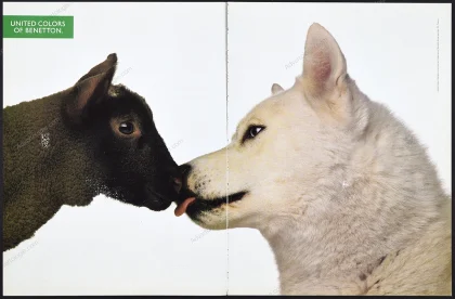 Benetton 1990 Print Ad - "Sheep & Dog"