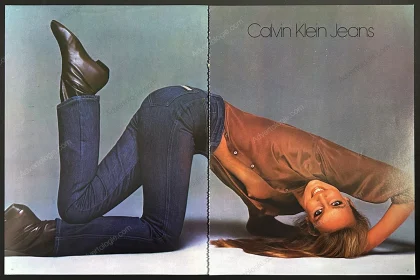 Calvin Klein Jeans 1980 Print Ad - Jerry Hall, Richard Avedon