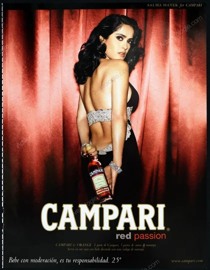 Campari "Red Passion" 2007 Print Ad - Salma Hayek, Mario Testino