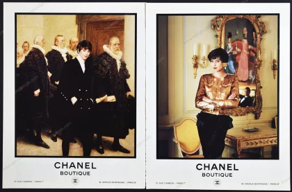 Chanel Boutique 1989 Print Ad - Inès de la Fressange, Karl Lagerfeld