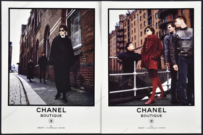 Chanel Boutique 1989 Print Ad - Inès de la Fressange, Karl Lagerfeld