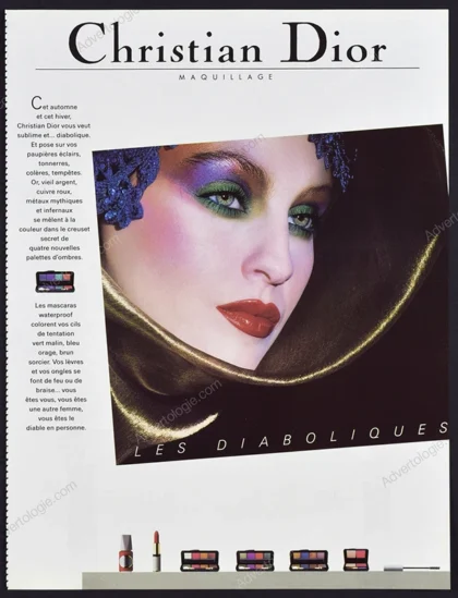 Christian Dior "Les Diaboliques" Makeup 1986 Print Ad - Susie Bick, Tyen