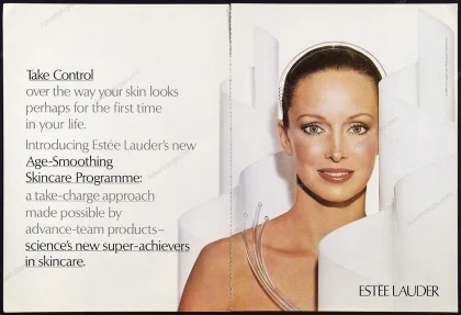 Estée Lauder Cosmetics 1981 Print Ad - Karen Graham