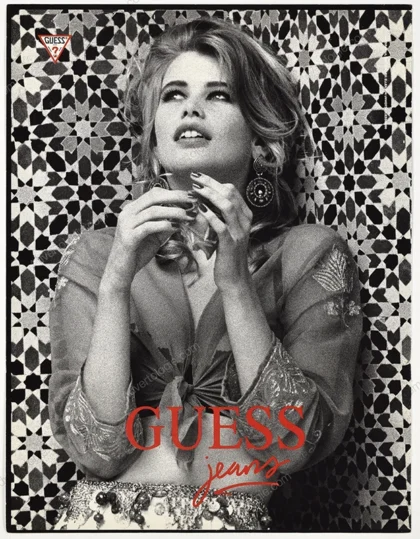 Guess 1990 Print Ad - Claudia Schiffer, Ellen von Unwerth