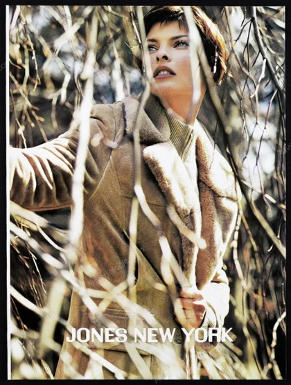 Jones New York 1998 3-Page Print Ad - Linda Evangelista