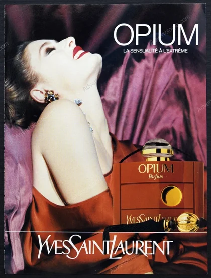 Opium Yves Saint Laurent Perfume 1991 Print Ad - Nastasia Urbano, David Lynch