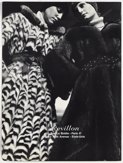 Revillon Fourrures 1970 Print Ad