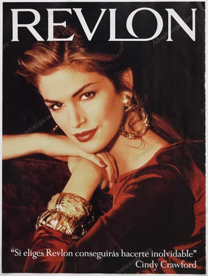 Revlon Cosmetics 1993 Print Ad - Cindy Crawford