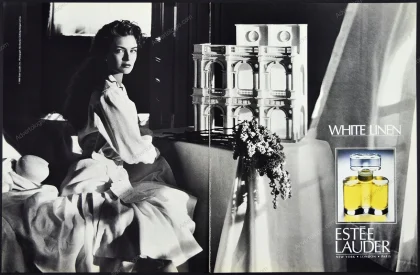 White Line Estée Lauder Perfume 2008 Print Ad - Paulina Porizkova