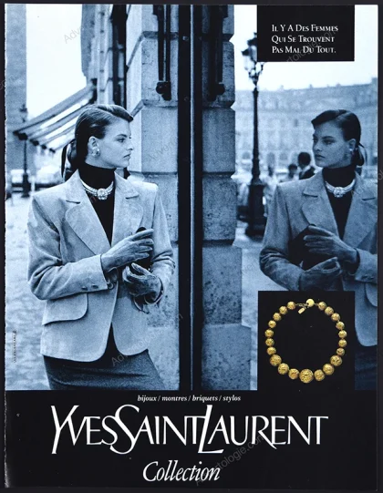Yves Saint Laurent Jewelry 1988 Print Ad - Linda Evangelista