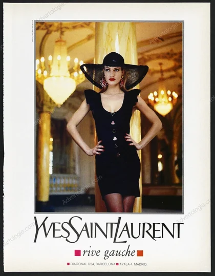 Yves Saint Laurent Rive Gauche 1992 Print Ad - Karen Mulder, Helmut Newton