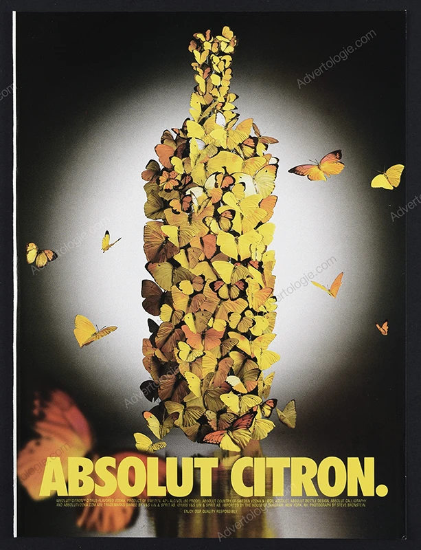 Absolut Vodka 1998 Print Ad - "Absolut Citron"