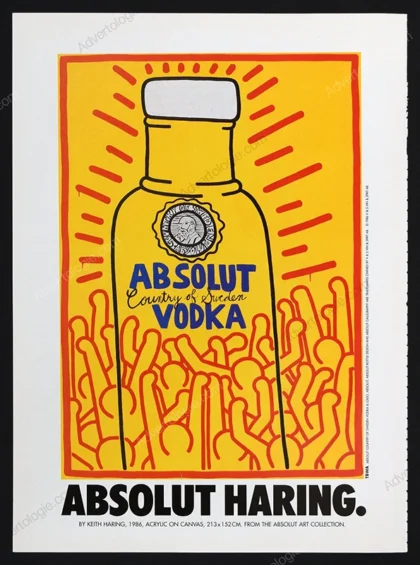 Absolut Vodka 1986 Print Ad - "Absolut Haring."