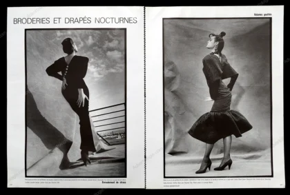 "Broderies et Drapés Nocturnes" 1985 12-Page Editorial - Yasmin Le Bon