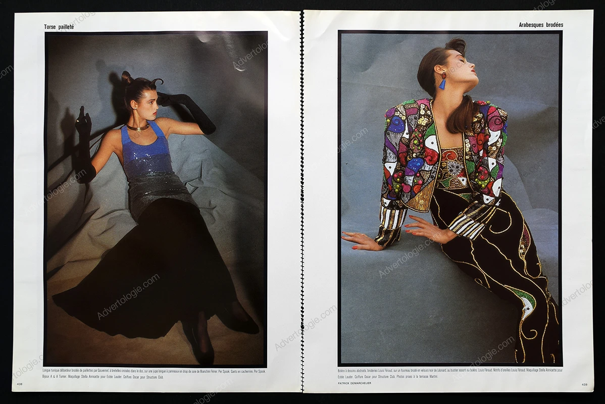 "Broderies et Drapés Nocturnes" 1985 12-Page Editorial - Yasmin Le Bon