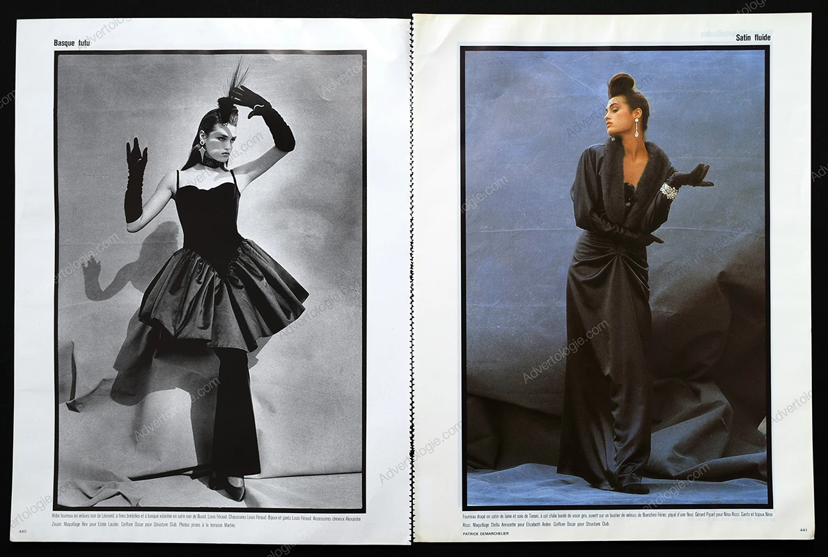 "Broderies et Drapés Nocturnes" 1985 12-Page Editorial - Yasmin Le Bon