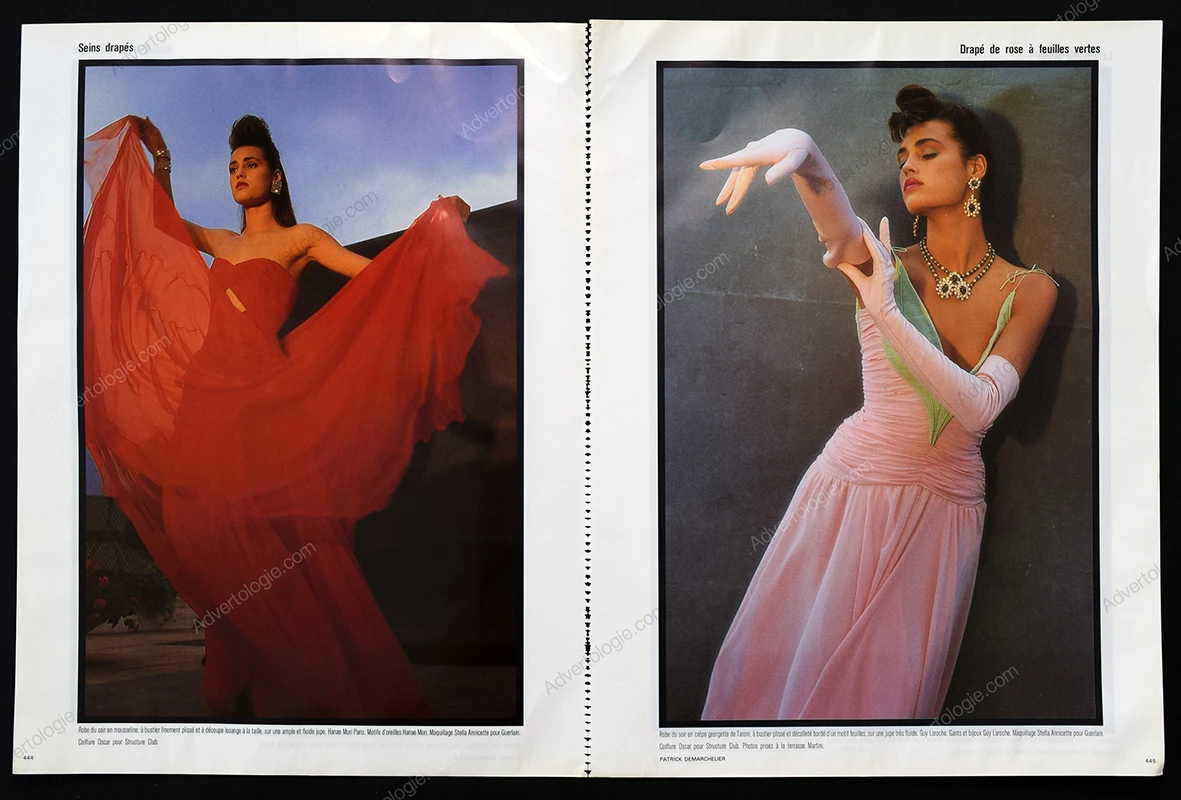"Broderies et Drapés Nocturnes" 1985 12-Page Editorial - Yasmin Le Bon