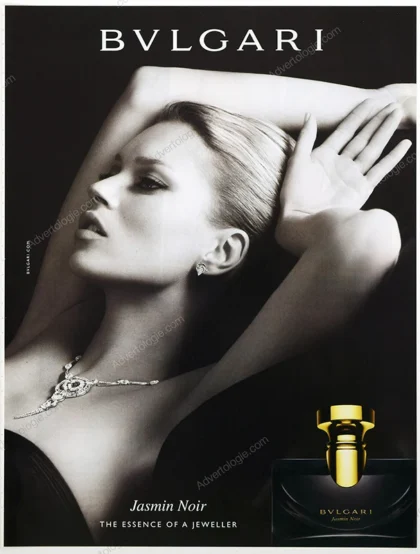 Jasmin Noir Bulgari Perfume 2008 Print Ad - Kate Moss