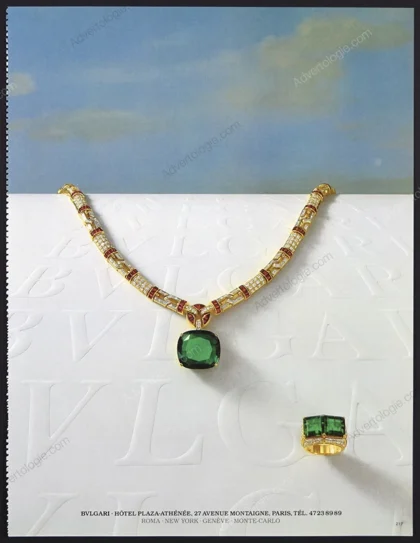 Bulgari Jewelry 1986 Print Ad