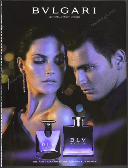 Blv Notte Bulgari Perfume 2004 Print Ad - Missy Rayder