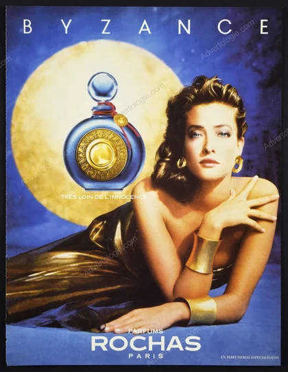 Byzance de Rochas Perfume 1987 Print Ad - Tatjana Patitz