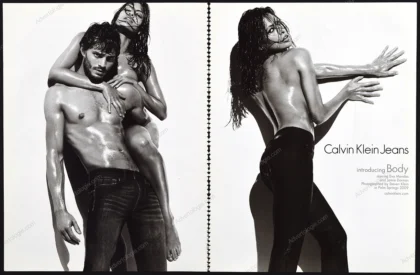 Calvin Klein Jeans 2009 Print Ad - Eva Mendes, Jamie Dornan
