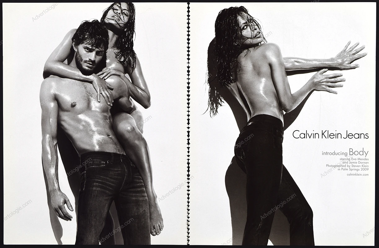 Calvin Klein Jeans 2009 Print Ad - Eva Mendes, Jamie Dornan