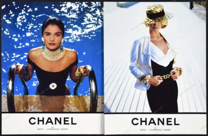 Chanel 1990 Print Ad - Helena Christensen, Claudia Schiffer