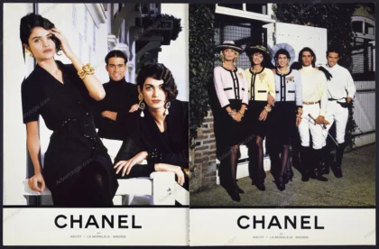 Chanel 1990 Print Ad - Helena Christensen, Claudia Schiffer