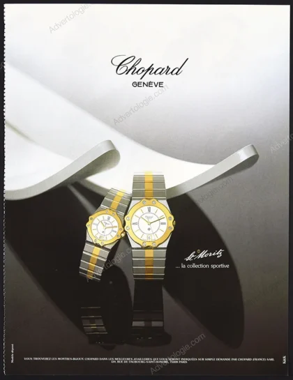 Chopard St. Moritz Watches 1986 Print Ad
