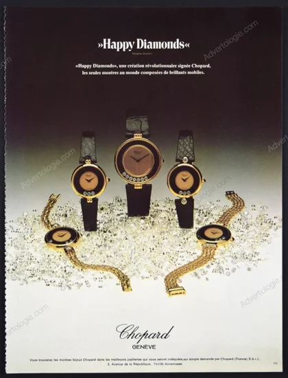 Chopard Watches 1979 Print Ad - "Happy Diamonds"