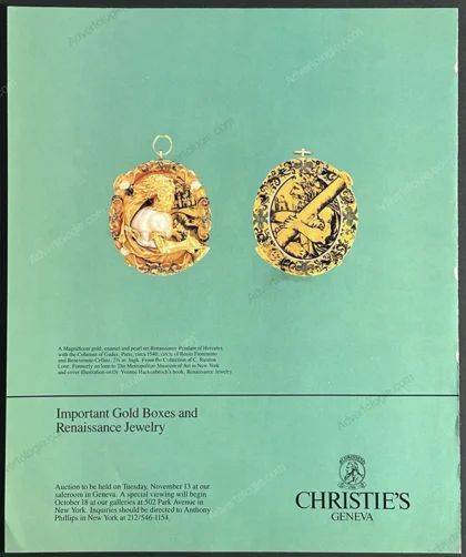 Christie's Auction House 1984 Print Ad