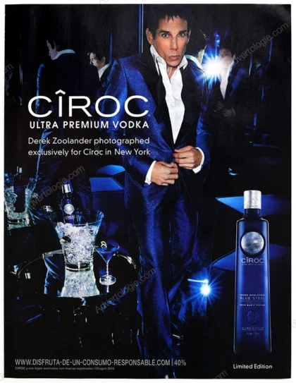 Ciroc Vodka 2016 "Zoolander" Print Ad - Ben Stiller, Mario Testino