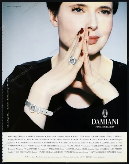Damiani Jewelry 1999 Print Ad - Isabella Rossellini