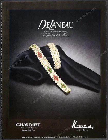 Delaneau Jewelry & Watches 1987 Print Ad