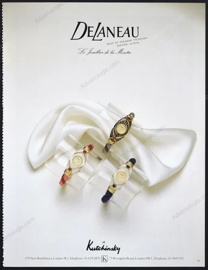 Delaneau Jewelry & Watches 1986 Print Ad