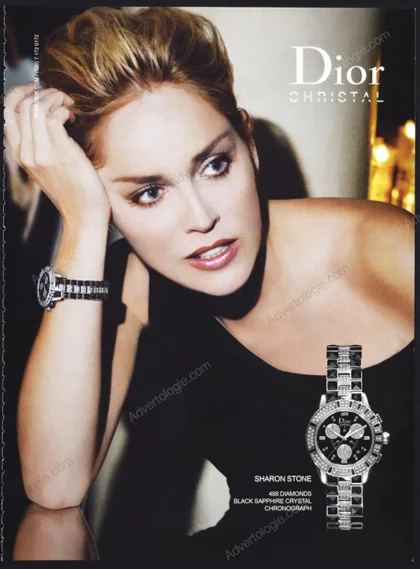 Dior Christal Watches 2008 Print Ad - Sharon Stone