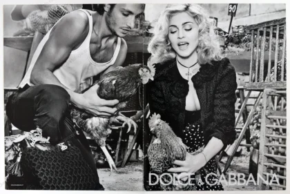 Dolce & Gabbana 2010 "Cockfight" Print Ad - Madonna