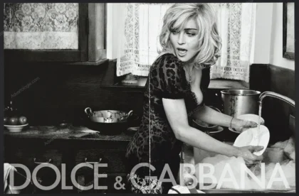 Dolce & Gabbana 2010 "Dishes" Print Ad - Madonna