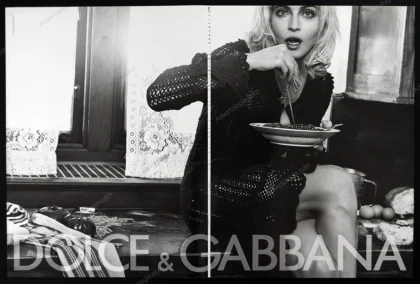 Dolce & Gabbana 2010 "Pasta" Print Ad - Madonna