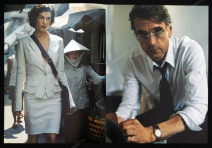 Donna Karan SS 2001 12-Page Magazine Insert Ad - Milla Jovovich, Jeremy Irons
