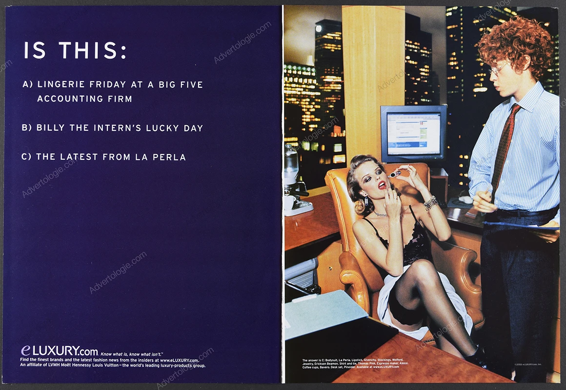 E-Luxury.com 2000 6-Page Print Ad - Ellen von Unwerth - Image 3