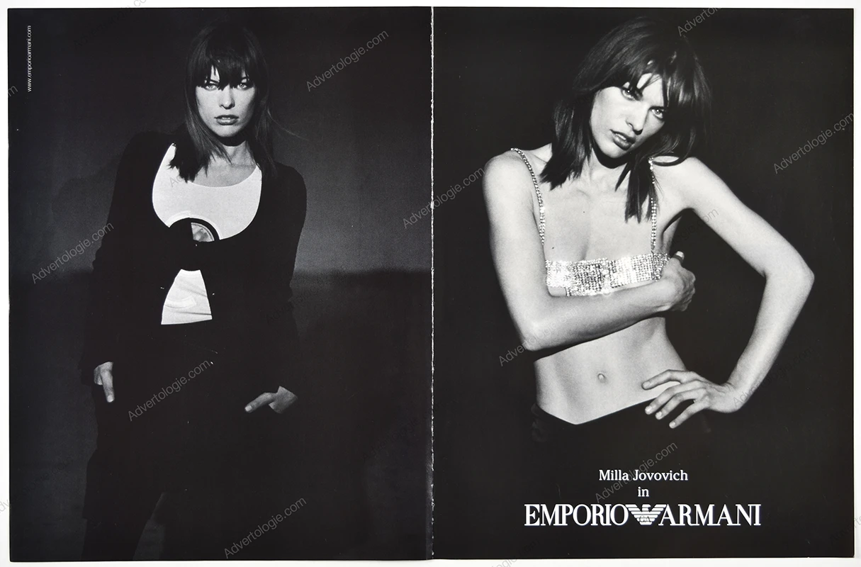 Emporio Armani 2003 Print Ad - Milla Jovovich, Peter Lindbergh