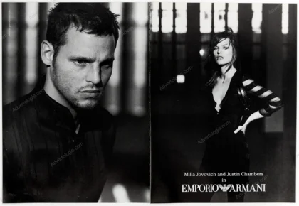 Emporio Armani 2003 Print Ad - Milla Jovovich, Peter Lindbergh